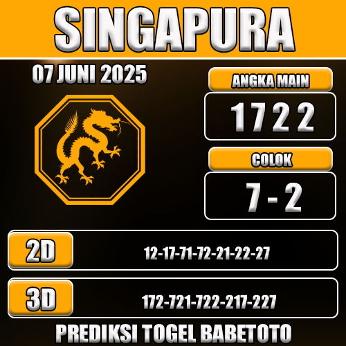 Prediksi Togel Singapura 07 Juni 2025