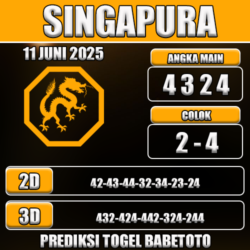 Prediksi Togel Singapura 11 Juni 2025