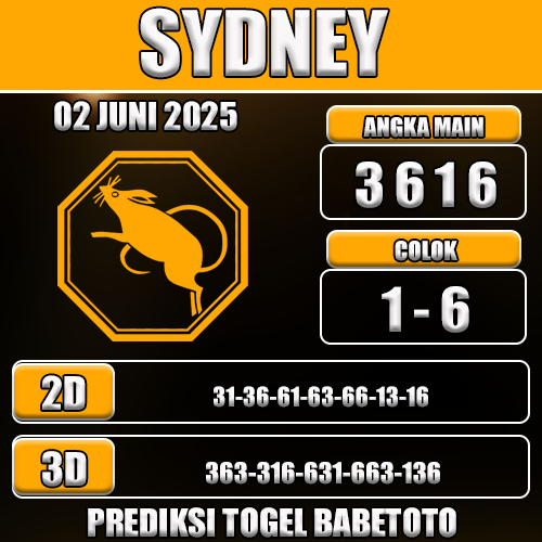 Prediksi Togel Sydney 02 Juni 2025