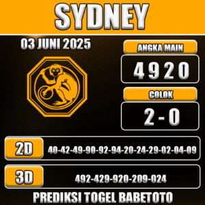 Prediksi Togel Sydney 03 Juni 2025
