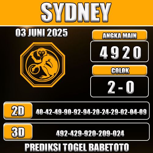 Prediksi Togel Sydney 03 Juni 2025