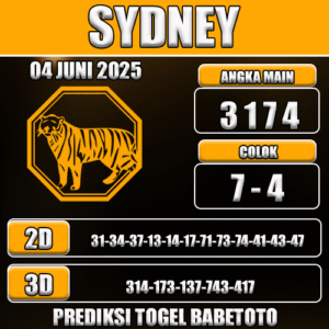 Prediksi Togel Sydney 04 Juni 2025