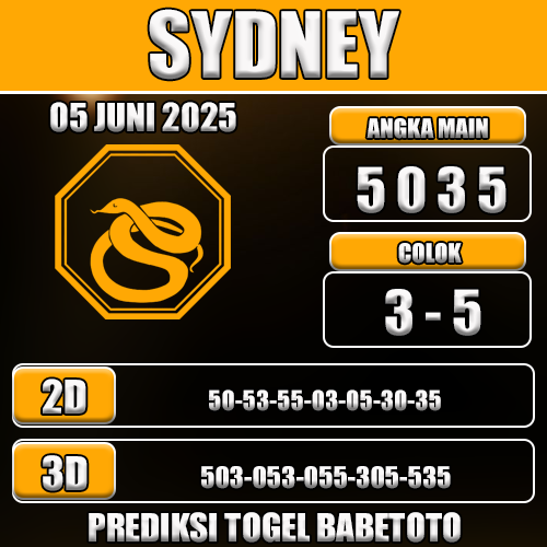 Prediksi Togel Sydney 05 Juni 2025