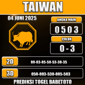 Prediksi Togel Taiwan 04 Juni 2025