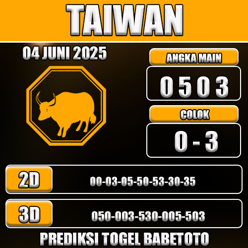 Prediksi Togel Taiwan 04 Juni 2025