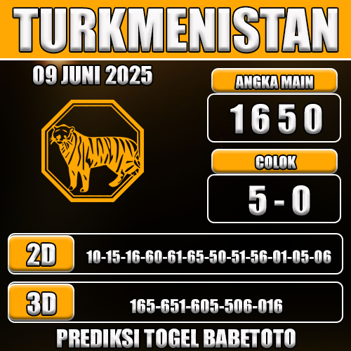 Prediksi Togel Turkmenistan 09 Juni 2025