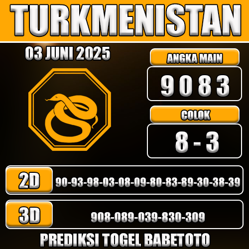 Prediksi Togel Turkmenistan 03 Juni 2025