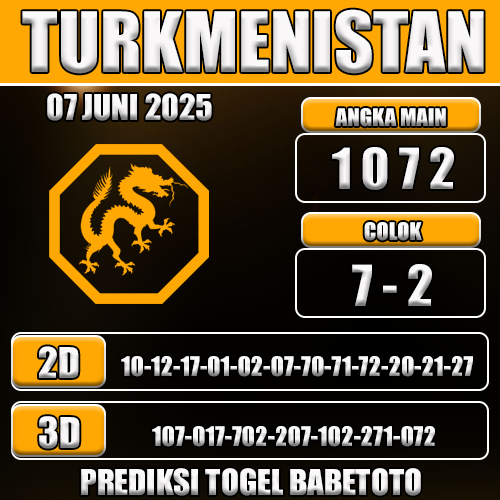 Prediksi Togel Turkmenistan 07 Juni 2025