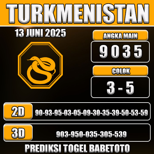 Prediksi Togel Turkmenistan 13 Juni 2025