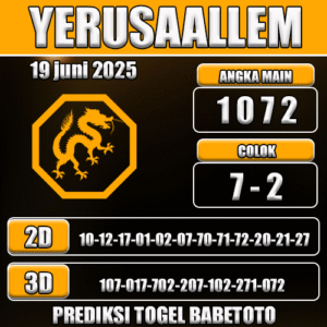 Prediksi Togel Yerusallem 19 Juni 2025
