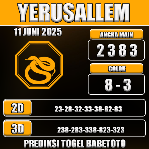 Prediksi Togel Yerusallem 11 Juni 2025