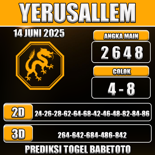 Prediksi Togel Yerusallem 14 Juni 2025