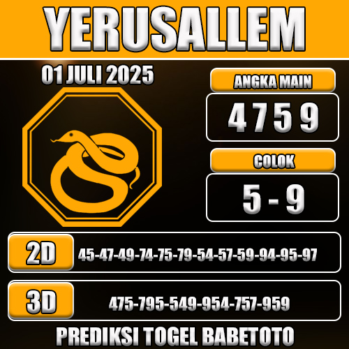 PREDIKSI TOGEL YERUSALLEM 01 JULI 2025
