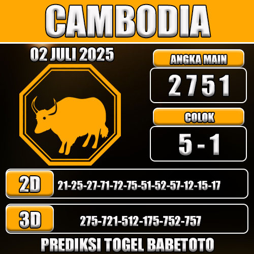 PREDIKSI TOGEL CAMBODIA 02 JULI 2025