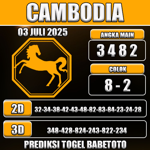 PREDIKSI TOGEL CAMBODIA 03 JULI 2025