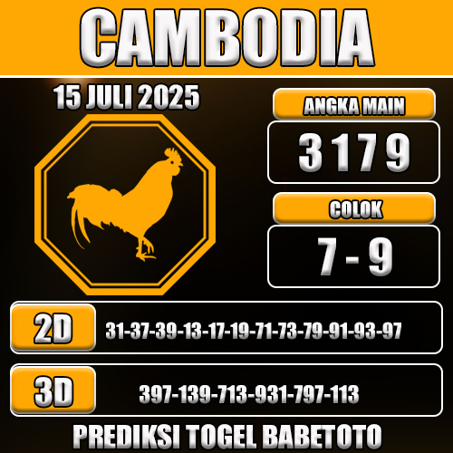 PREDIKSI TOGEL CAMBODIA 15 JULI 2025