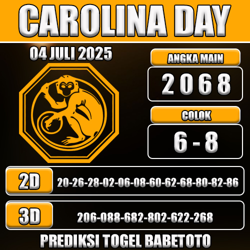 PREDIKSI TOGEL CAROLINA DAY 04 JULI 2025