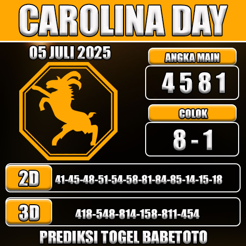 PREDIKSI TOGEL CAROLINA DAY 05 JULI 2025