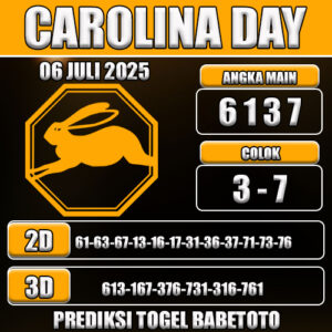 PREDIKSI TOGEL CAROLINA DAY 06 JULI 2025
