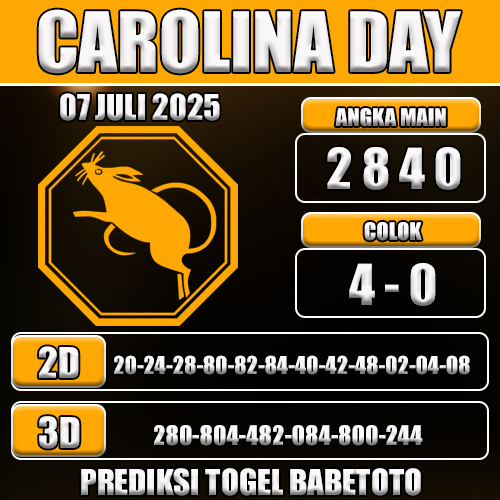 PREDIKSI TOGEL CAROLINA DAY 07 JULI 2025