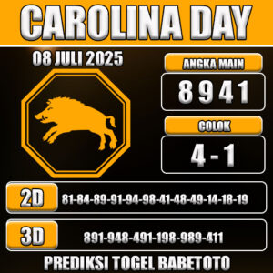 PREDIKSI TOGEL CAROLINA DAY 08 JULI 2025