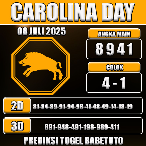 PREDIKSI TOGEL CAROLINA DAY 08 JULI 2025