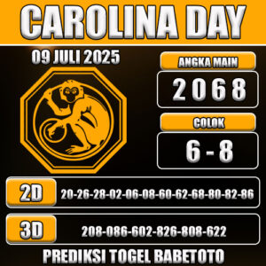 PREDIKSI TOGEL CAROLINA DAY 09 JULI 2025