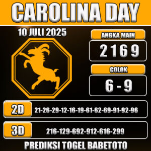 PREDIKSI TOGEL CAROLINA DAY 10 JULI 2025