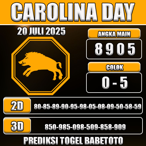 PREDIKSI TOGEL CAROLINA DAY 20 JULI 2025