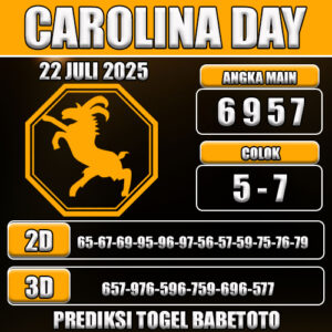 PREDIKSI TOGEL CAROLINA DAY 22 JULI 2025