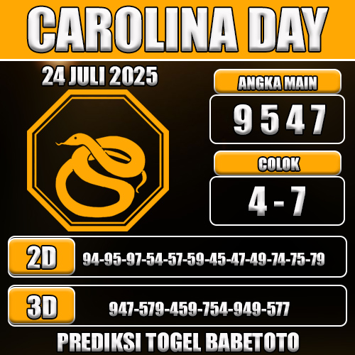 PREDIKSI TOGEL CAROLINA DAY 24 JULI 2025