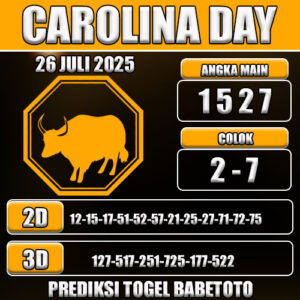 PREDIKSI TOGEL CAROLINA DAY 26 JULI 2025