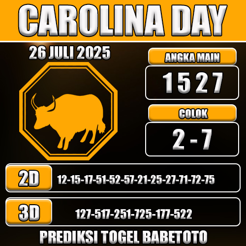 PREDIKSI TOGEL CAROLINA DAY 26 JULI 2025