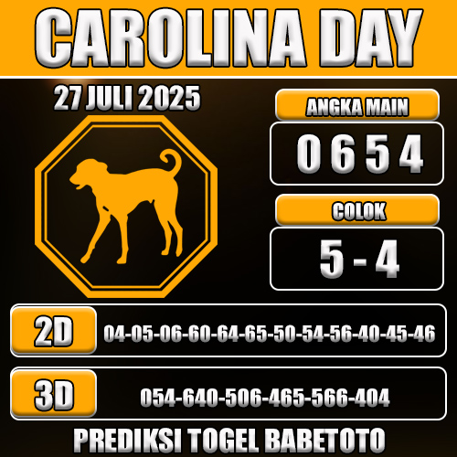 PREDIKSI TOGEL CAROLINA DAY 27 JULI 2025