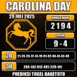 PREDIKSI TOGEL CAROLINA DAY 29 JULI 2025