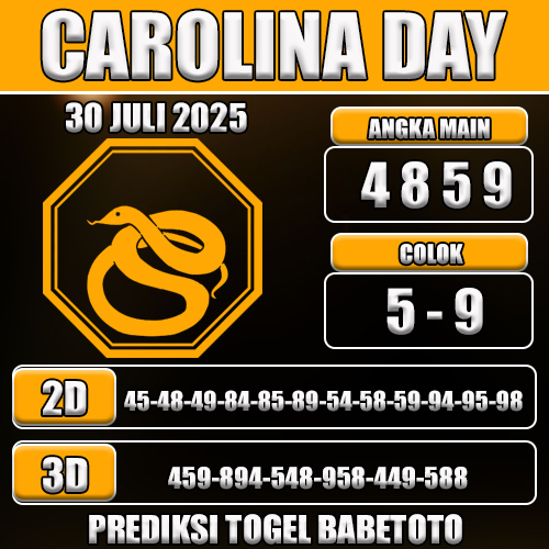 PREDIKSI TOGEL CAROLINA DAY 30 JULI 2025