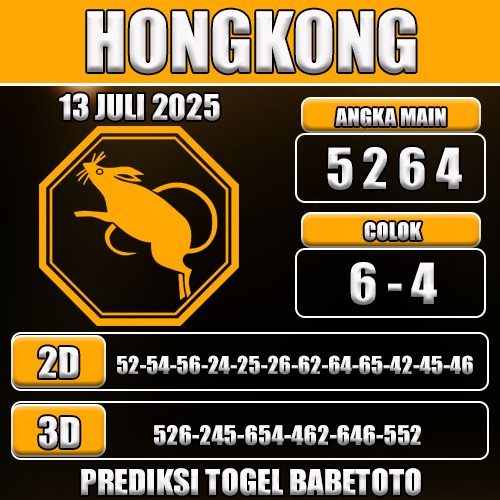 PREDIKSI TOGEL HONGKONG 13 JULI 2025