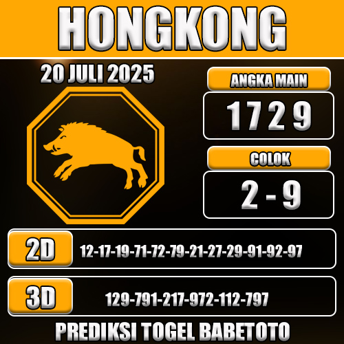 PREDIKSI TOGEL HONGKONG 20 JULI 2025