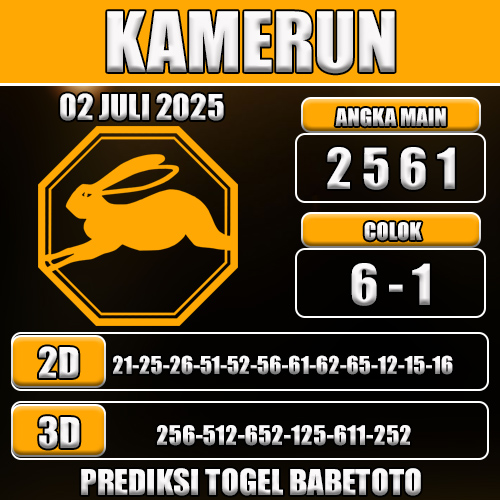 PREDIKSI TOGEL KAMERUN 02 JULI 2025