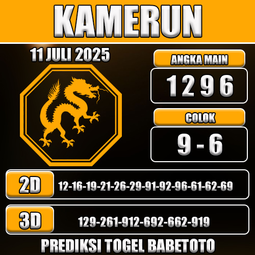 PREDIKSI TOGEL KAMERUN 11 JULI 2025