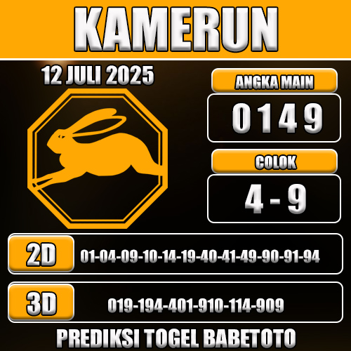 PREDIKSI TOGEL KAMERUN 12 JULI 2025