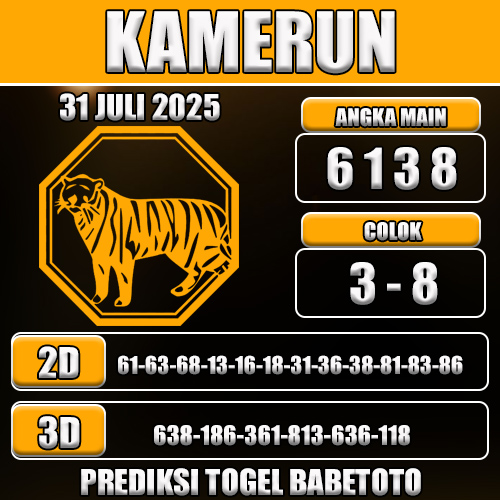 PREDIKSI TOGEL KAMERUN 31 JULI 2025