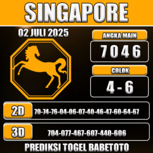 PREDIKSI TOGEL SINGAPORE 02 JULI 2025