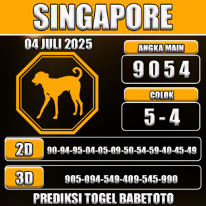 PREDIKSI TOGEL SINGAPORE 04 JULI 2025