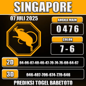 PREDIKSI TOGEL SINGAPORE 07 JULI 2025