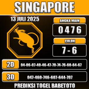 PREDIKSI TOGEL SINGAPORE 13 JULI 2025