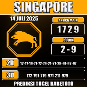PREDIKSI TOGEL SINGAPORE 14 JULI 2025