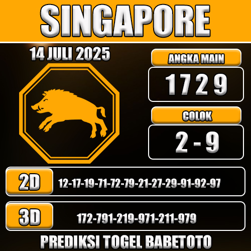 PREDIKSI TOGEL SINGAPORE 14 JULI 2025