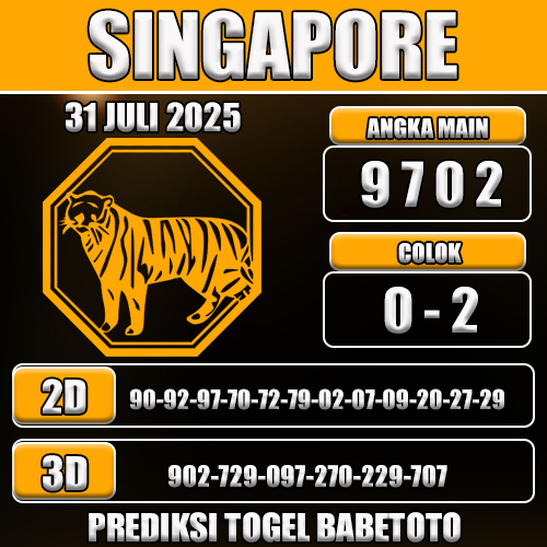 PREDIKSI TOGEL SINGAPORE 31 JULI 2025
