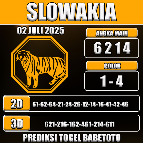 PREDIKSI TOGEL SLOWAKIA 02 JULI 2025